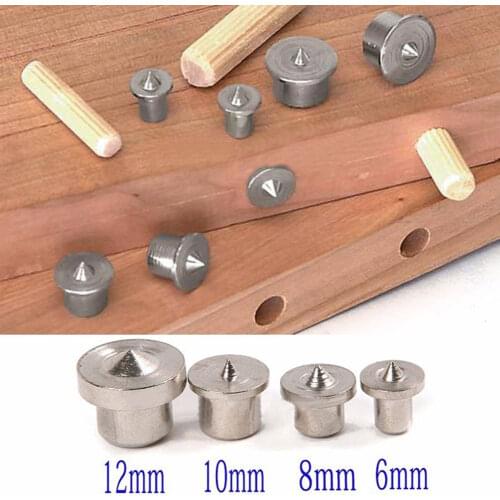 16Pcs Points Marker Solid Dowel Pins Center Point Set Wood Working 6/8/10/12mm Woodworking Dowel Centers Tenon Alignment Tools