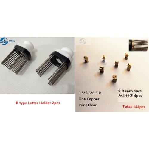 3.5*3.5*6.8mm Hot Stamping Letters And Number A-Z 0-9 Each 4pcs Holder 2Pcs For Expiration Coding Machine