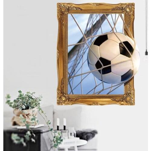3D Wall Stickers Room Decoration Football Soccer Photo Frame Wall Sticker Kids Room Decor Home Decals Art Sport Game PVC Poster
