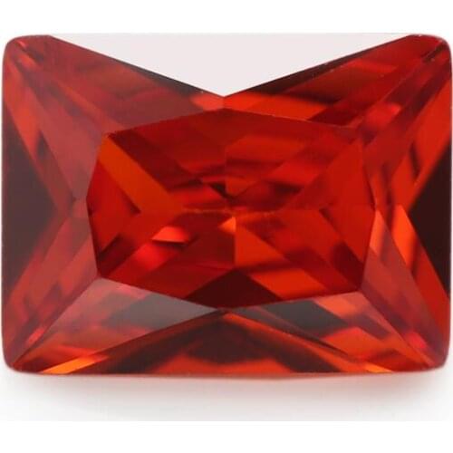 50PCS 3x4~13x18mm Rectangle Shape Princess cut Orange Loose cz stone Synthetic Gems Cubic Zirconia For DIY Jewelry Stone