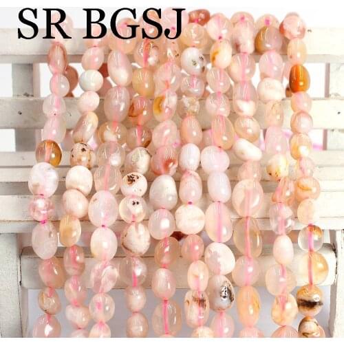 Free Shipping 6x8mm Irregular Nugget Blossom Agat Gems Natural Stone Loose Spacer Beaded Beads Strand 15inch