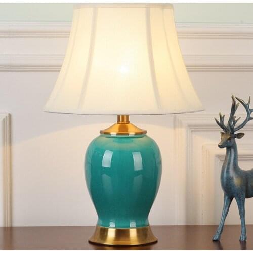 Free Shipping Modern And Simple Style Ceramic Table Lamp Bedside Lamp For Living Room Study Hotel Vintage Ornament Table Lamp