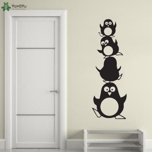 Large Penguin Cartoon Love Ship Wall Sticker Kids Girls Boys Teenager Room Vinyl Wallpaper Home Art Decoration Cute PenguinQQ436