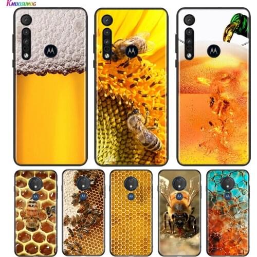 Honey Bee Yellow Honeycomb For Motorola G9 G8 G Stylus Power One Fusion Hyper Edge E7 E6 5G Plus Play Lite Phone Case