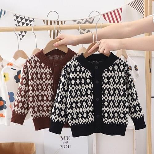 Kids jacket Girls Autumn wool Sweater striped Coat Children Clothes Baby winter Warm coat for Boy girl Snowsuit School wear