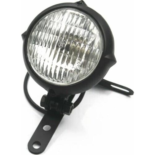 Motorcycle Black High Low Beam Head Light Headlight W/Adjustable Mount Bracket For Harley Honda Yamaha Suzuki Kawasaki Choppers