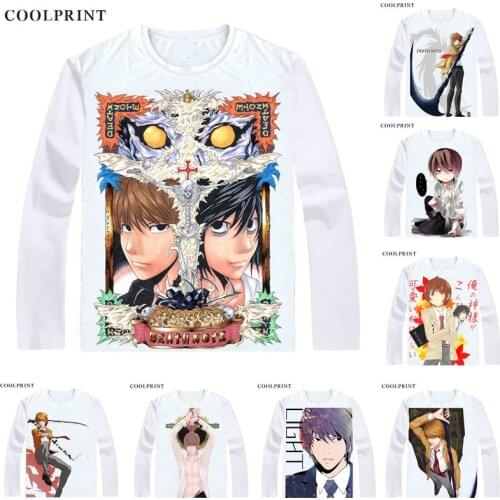 Yagami Raito Kira Light Yagami T Shirt Death Note Desu Noto Men T-shirt Casual Vintage TShirt Printed Long Sleeve Shirts