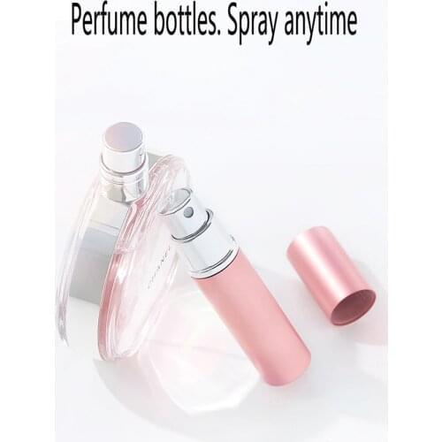 Jxcaih 1pcs 5ml Hot Portable aAluminum Alloy Fillable Perfume Bottle Spray And Glass Empty Cosmetic Container With Atomizer
