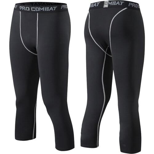 Compression 3/4 Pants Gym Fitness ight Pants Basketball Training Leggings