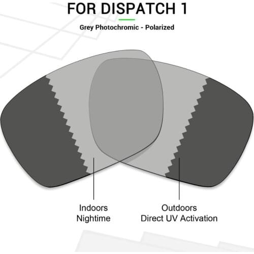 Mryok Anti-Scratch POLARIZED Replacement Lenses for Oakley Dispatch 1 Sunglasses Grey Photochromic