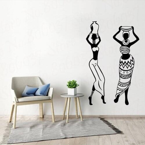 Wall Vinyl Sticker Decals Mural Room Design Pattern African Woman Girl Africa Culture Dance Decor Art WL1664