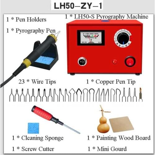 Adjustable Temperature Display Welding Soldering Iron Kit Wood Pyrography Tool Solid Wooden Burning Solder Pen DIY Wood Painting