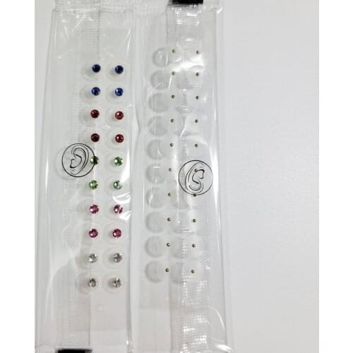 24K Gold Ear Seeds Crystal Gem Stone Magnetic Bead Clear Tape Auricular Sticker Ear SEEDS Ear Acupuncture