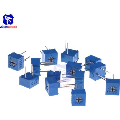 10PCS/Lot 3362P Trimmer Potentiometer Variable Resistor 100R 200R 500R 1K 2K 5K 10K 20K 50K 100K 200K 500K 1M Ohm Cermet Trimpot