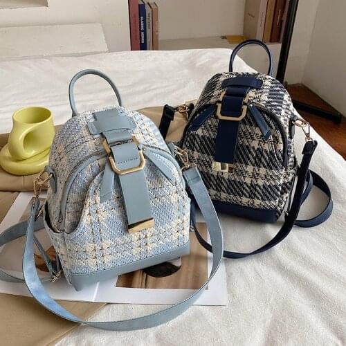 Fashion Geometric patterns backpack ladies nylon cloth waterproof multi-function travel backpack small comfortable school bag