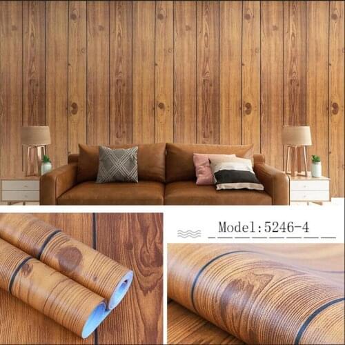 Wood Stripe Wall Stickers Self-adhesive Waterproof Wall sticker & Films Kitchen Refurbished Wardrobe Cupboard Door Home Decor