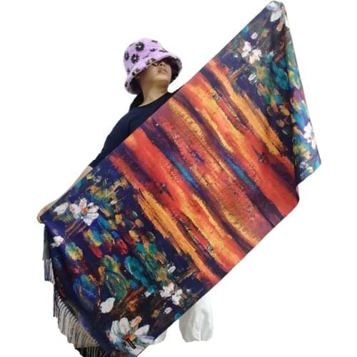 Autumn Women Luxury Cashmere Scarf Designer Floral Print Pashmina Shawl Ladies Winter Warm Neck Wrap Outdoor Cape Blanket SFP276