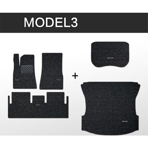 Special Full Set No Odor Rear and Front Boot Coil Carpets Carpet Waterproof Wire Loop Car Floor Mats for Tesla MODEL 3