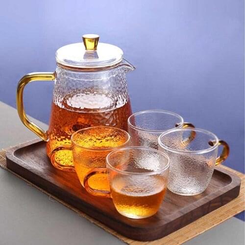 Teapot Glass Borosilicate Heat Resistant Glass Teapot Gas Stove Flower Puer Kettle Chinese Kung Fu Tea Set With Filter