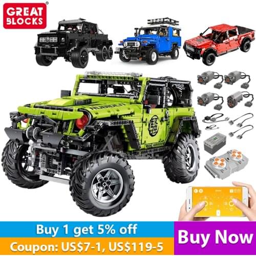 Green SUV Technical car Speed Off-road J902 buggy MOC 5140 Building Blocks Bricks Toys Motor Power Remote Control set Gift