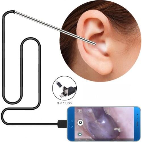 5.5MM Ear Inspection High-definition Stainless Steel Mini LED Earpick Digital Microscope Ear Cleaning Tools