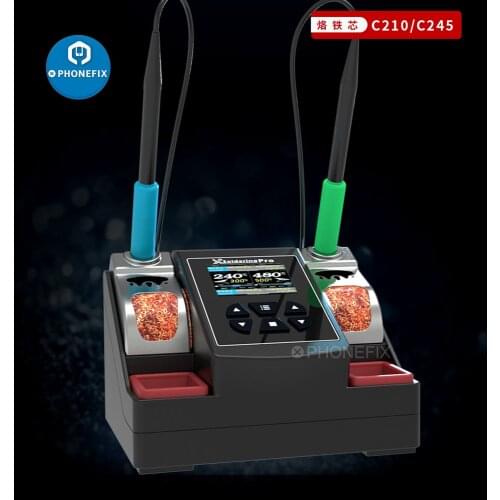 Xsoldering PRO Lead-free Double Handle Soldering Station 2.5S Rapid Heating Soldering Iron Kit for Universal JBC C210 C245 Tip