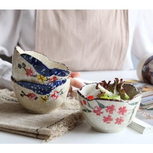 Japanese style and wind household ceramic bowl rice bowl hand color tableware eating dishes drinking soup bowl small soup bowl