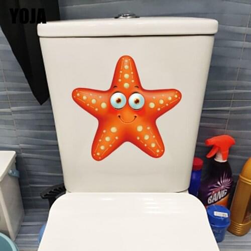 YOJA 22×21.5CM Cute Starfish Bathroom Toilet Stickers Creative Childrens Bedroom Wall Decoration T1-2838