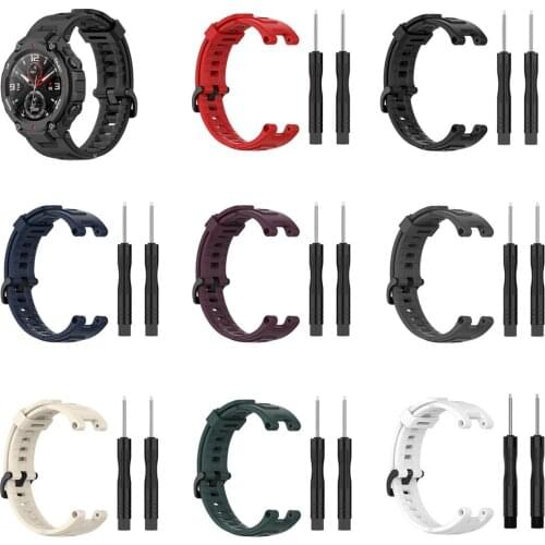 Replacement Silicone Watchbands With Repair Tool For Huami Amazfit T-Rex Watch Sports Breathable Strap Adjustable Wrist Band