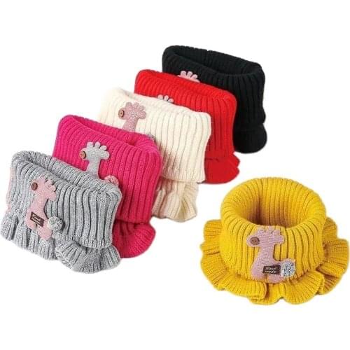Winter Acrylic Boys & Girls Snood Scarf New Warm Windproof Collars Neckerchief Fashion Cartoon Anime Childrens Knitted Mufflers