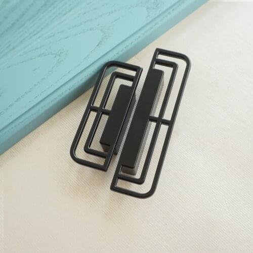 1.26‘’ 2.52'' Zinc alloy Black Furniture Knob and Handles Wardrobe Cupboard knob Drawer Cabinet Pulls Handle Furniture Hardware