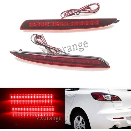 MZORANGE led Car Reflector Tail Brake lights for Mazda 3 2010 2011 2012 2013-2015 Tail Rear Bumper Warning Light car products