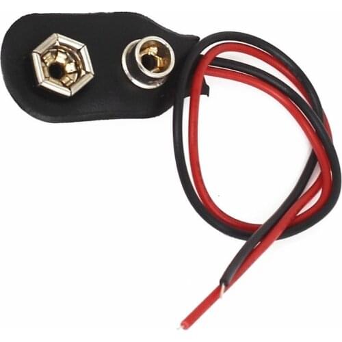 20PCS 9V PP3 9Volt battery snap on clip connector I Type Holder 10CM Lead