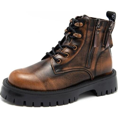 2021 Brown High Top British Boots Thick-soled Formal Wear Non-slip Comfortable Casual Mens Boots Mens Shoes