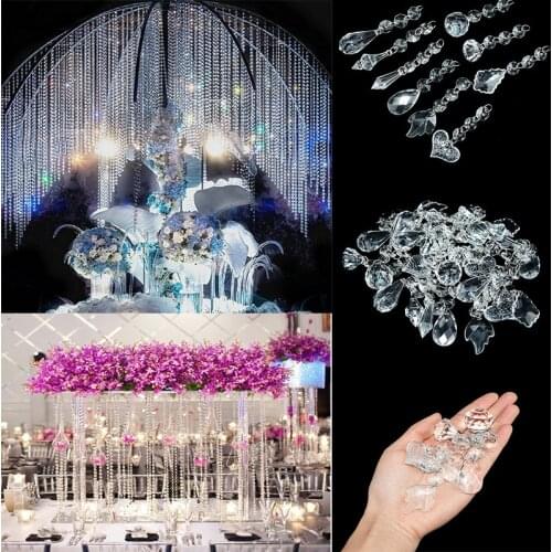 5PCS Acrylic Clear Crystal Bead Chain Multi-style Diamond String Hanging Pendant Wedding Party DIY Decoration Rhinestone Curtain