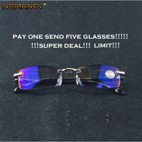 !!! 5 Pieces !!! TR90 Ultra Light Frame Anti-fatigue Coating Rimless Reading Glasses +0.75 +1 +1.25 +1.5 +1.75 +2 To +4