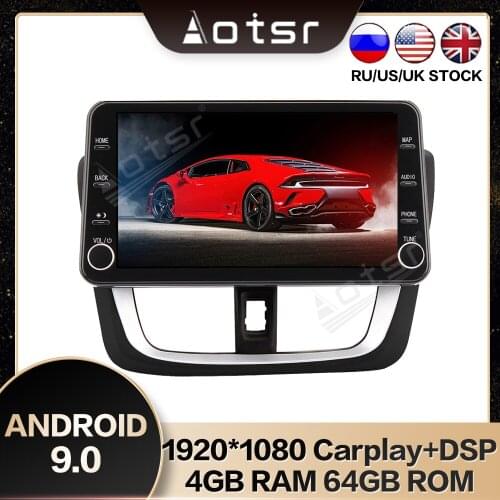 AOTSR MAX-PAD HD Screen 11.8 inch PX6 Android 9.0 Car GPS Navigation Streaming Media Unit For Toyota Vios 2014-2016 DSP Carplay
