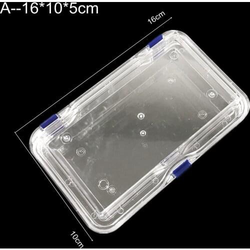 Large Hinged Display Box Acrylic Membrane Case Storage Chip Shockproof 16*10*5cm