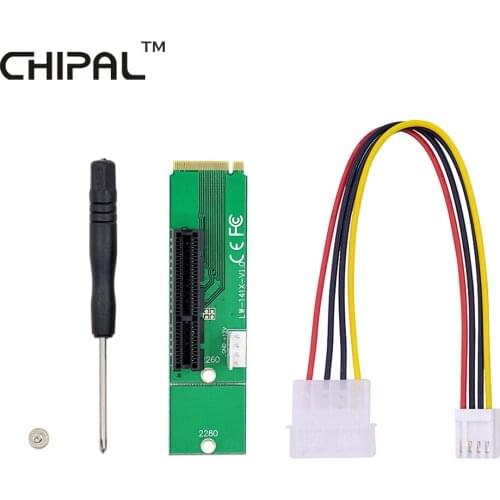 CHIPAL 100pcs PCI-E 4X 1X to NGFF M.2 Transfer Card M2 to PCIe X4 Adapter for PCIe 1X to 16X Cable For PCI Express 1X 16x Riser