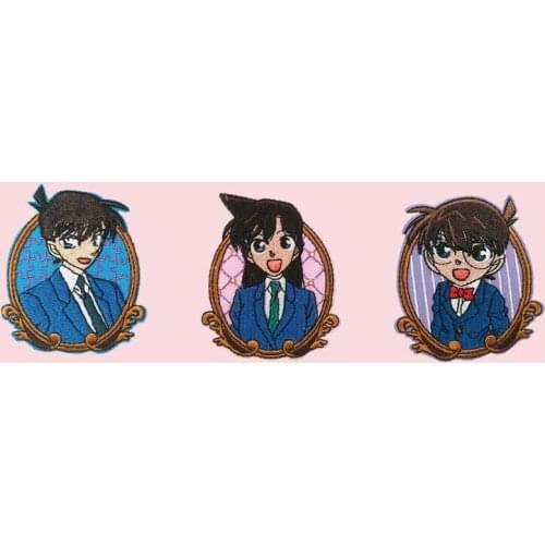 Cosmile Detective Conan Shinichi Mouri Ran Cord Brooch Pin Badge Embroidery Patch Gift Limited fashion cute new cosplay