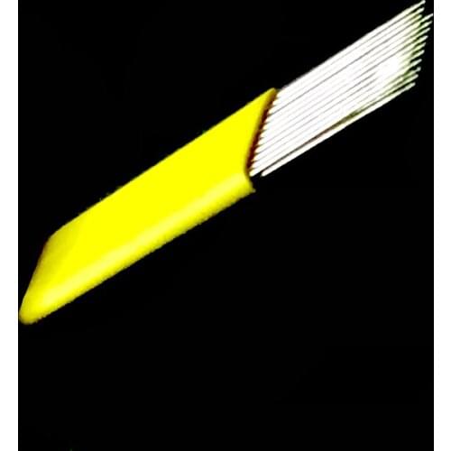 Double line 2 flat 21Pins Manual Needles For Fog Eyebrow Permanent Makeup Good Handmade Tattoo manual Pen Needles free shipping