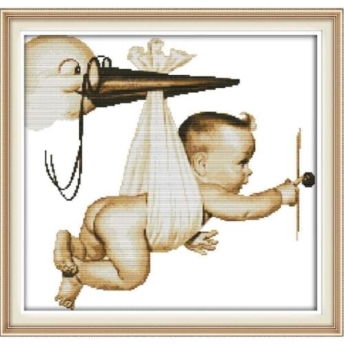 Flying Baby Home Decor Printed Cross Stitch Counted Cross Stitch DIY Handmade Needlework Cross Stitch Set Cross Stitch Set Baby