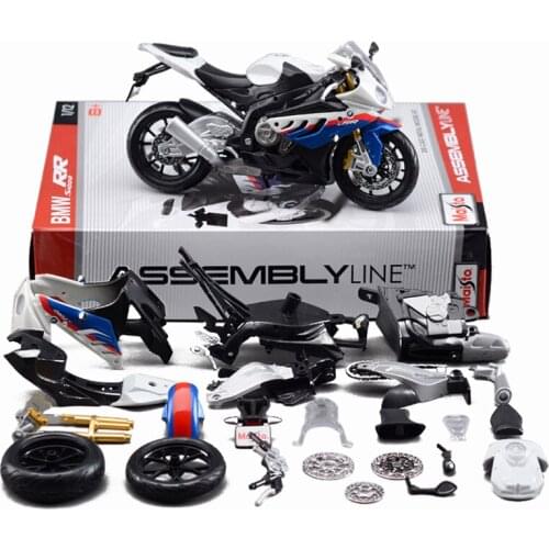 1:12 Motorcycle Toy Alloy S1000RR Motorcycle Model Car DIY Assembled Motor Model With Rear Wheel With Suspension For kid gift