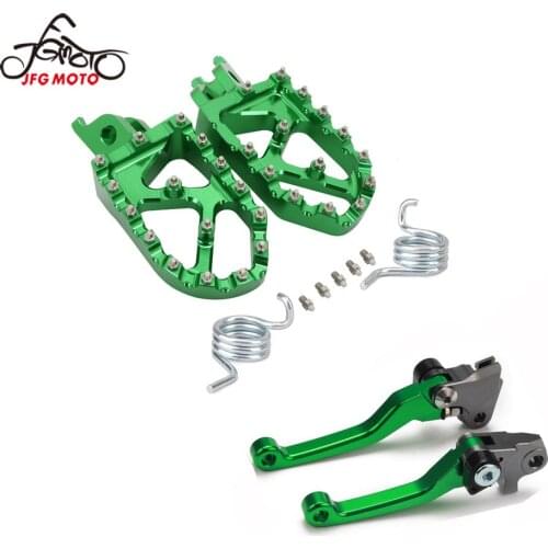 Motorcycle CNC Footrest Footpeg Foot Pegs Brake Clutch Lever Sets For KAWASAKI KX250F KX450F 2013-2018 KX250 19 20 KX 250F 450F