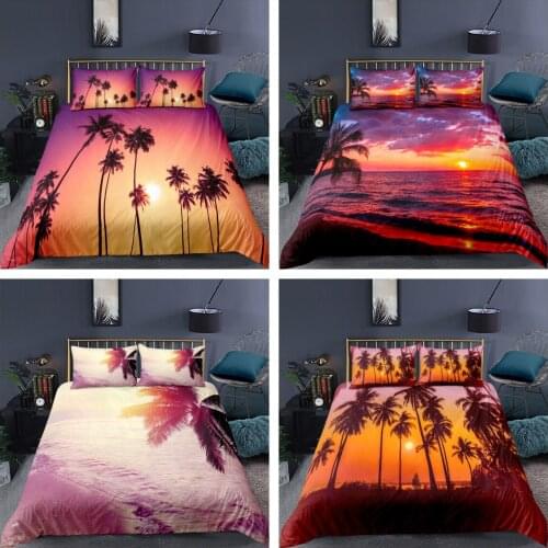 2021 New Design 3d Digital Coconut Printed Duvet Cover Set 1 Quilt Cover + 1/2 Pillowcases Single Twin Double Full Queen King