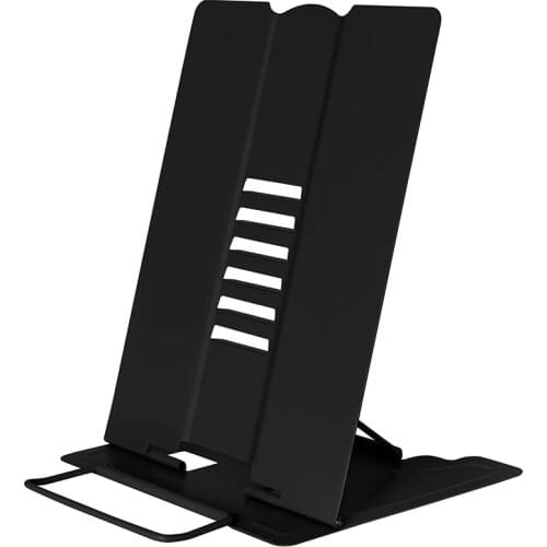 Desk Book Stand Holder Metal Book Stand Folding Reading Book Holder with 6 Adjustable Angles and Paper Page Clip Reading