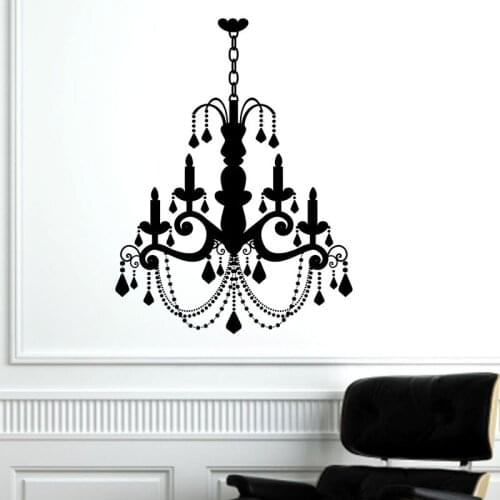 New Fashion Candle Chandelier Wall Stickers Living Room TV Wall Sofa Bedroom Room Decor Removable Home Sticker Wall Sticker Art