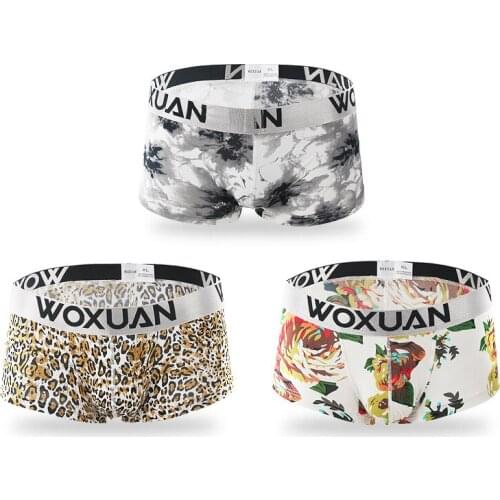 2020 New Men Sexy Nylon Print Boxer Shorts Man Penis Pouch Boxer Male Gay Underwear Homens Cueca boxer Fashion Underpants