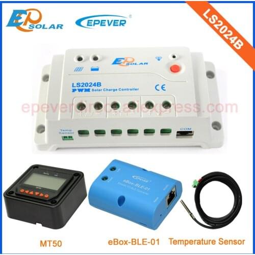 Solar pwm power regulator LS2024B 20A EPEVER EPsolar Original products MT50 remote Meter and ble eBOX Temp sensor 12V/24V