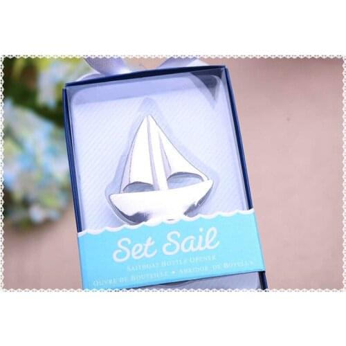 Beer Openers fast shipping Silver Sailing Boat Bottle Opener Bar Tools Party Accessories Wine stopper Wedding Favors